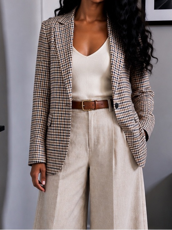 J. Crew Jackets & Blazers - J. Crew Checked Alfie Blazer in Brown, Navy & Cream 2